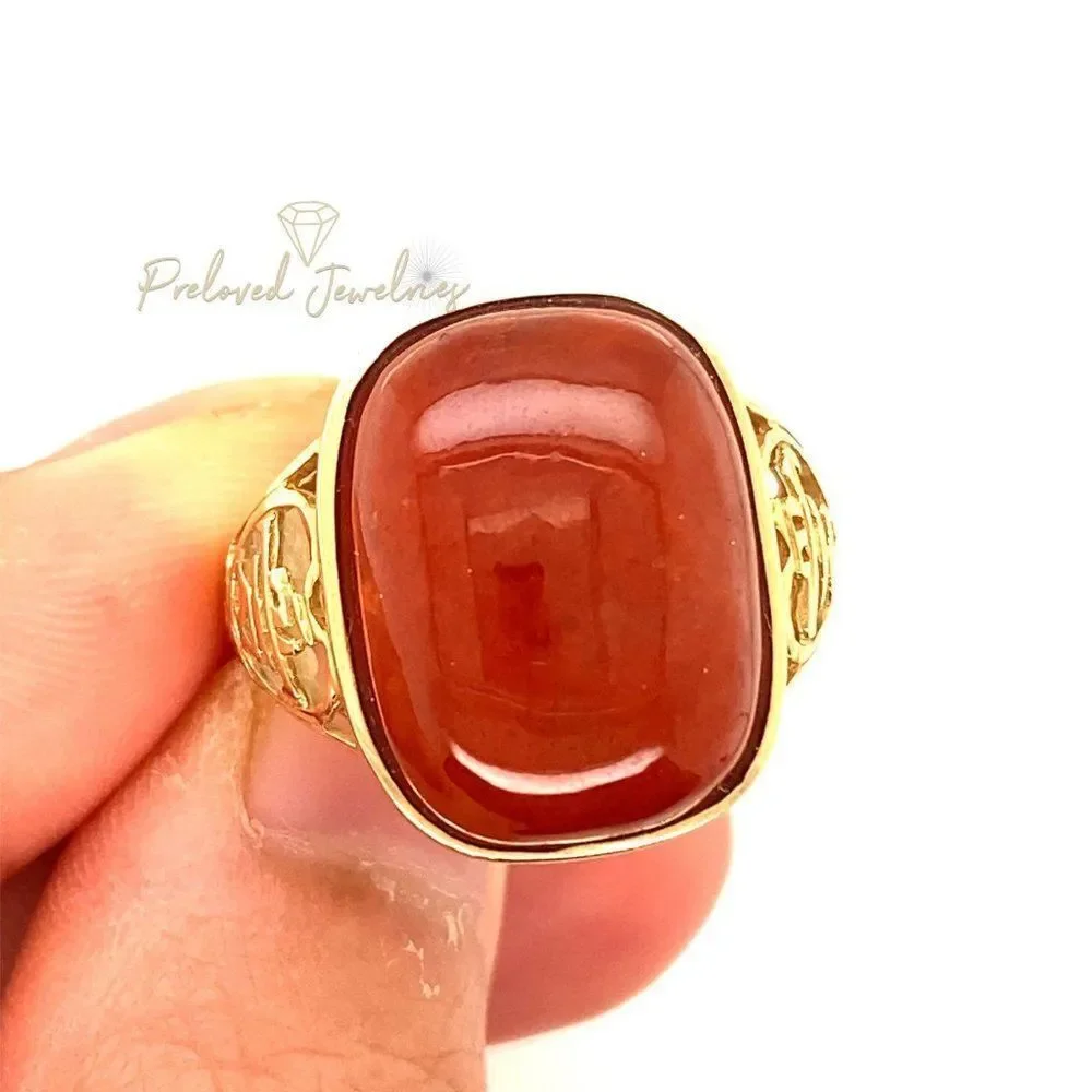 14k Huge Brown Gemstone Ring‎
